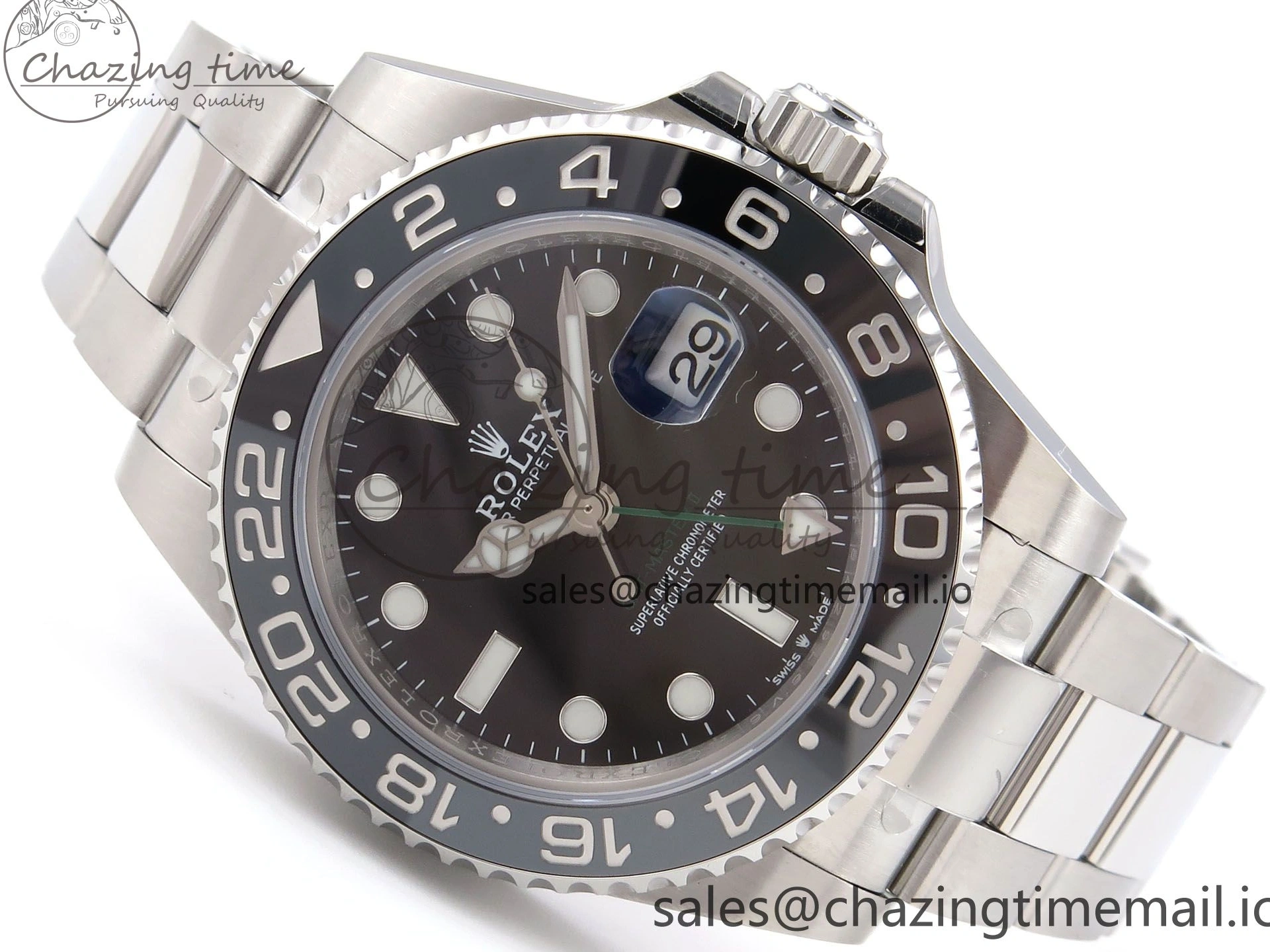 Good Copy Rolex Watches GMT-Master Bracelet Best Practical SH3285 CHS II Oyster GRNR 1019 EF on 904L 1:1 Edition 126710 1223